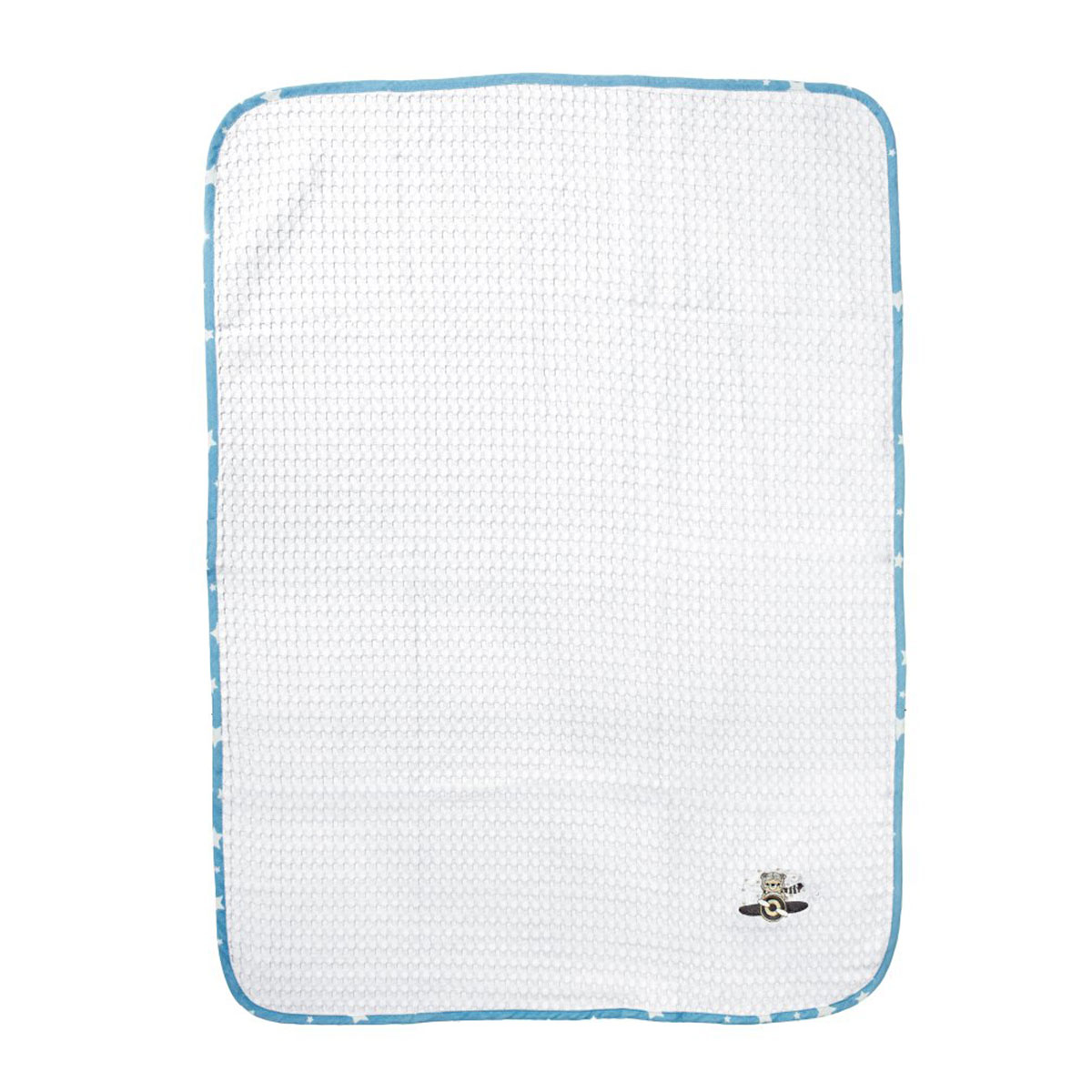 Κουβέρτα Πικέ Αγκαλιάς (80x110) Dimcol Aviator 184 White-Sky Blue