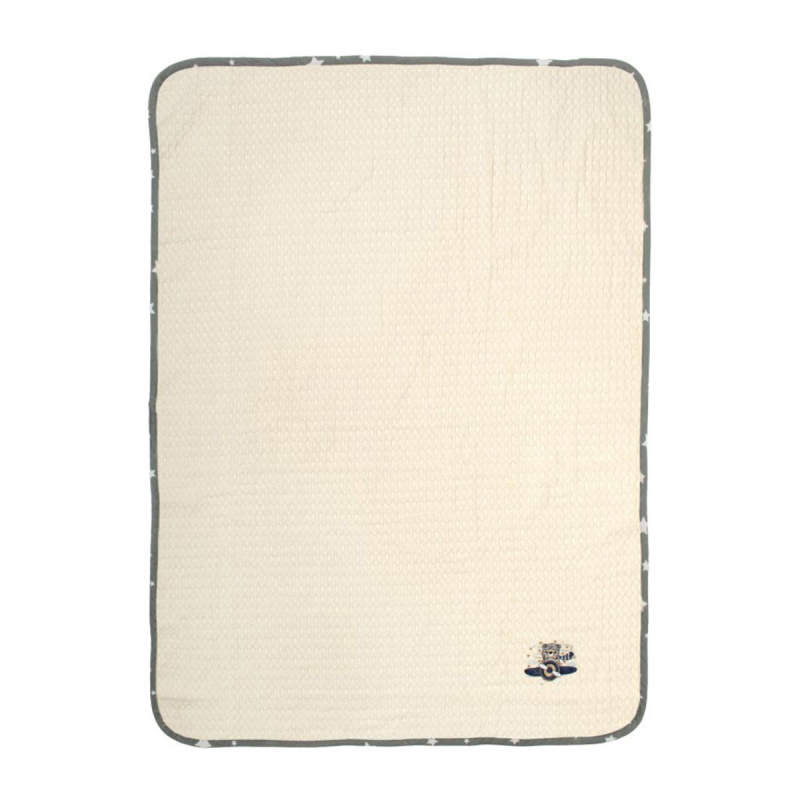 Κουβέρτα Πικέ Αγκαλιάς (80x110) Dimcol Aviator 185 Ecru-Grey