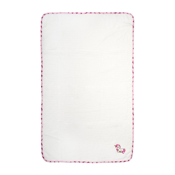 Κουβέρτα Πικέ Αγκαλιάς (80x110) Dimcol Unicorn 188 White-Pink