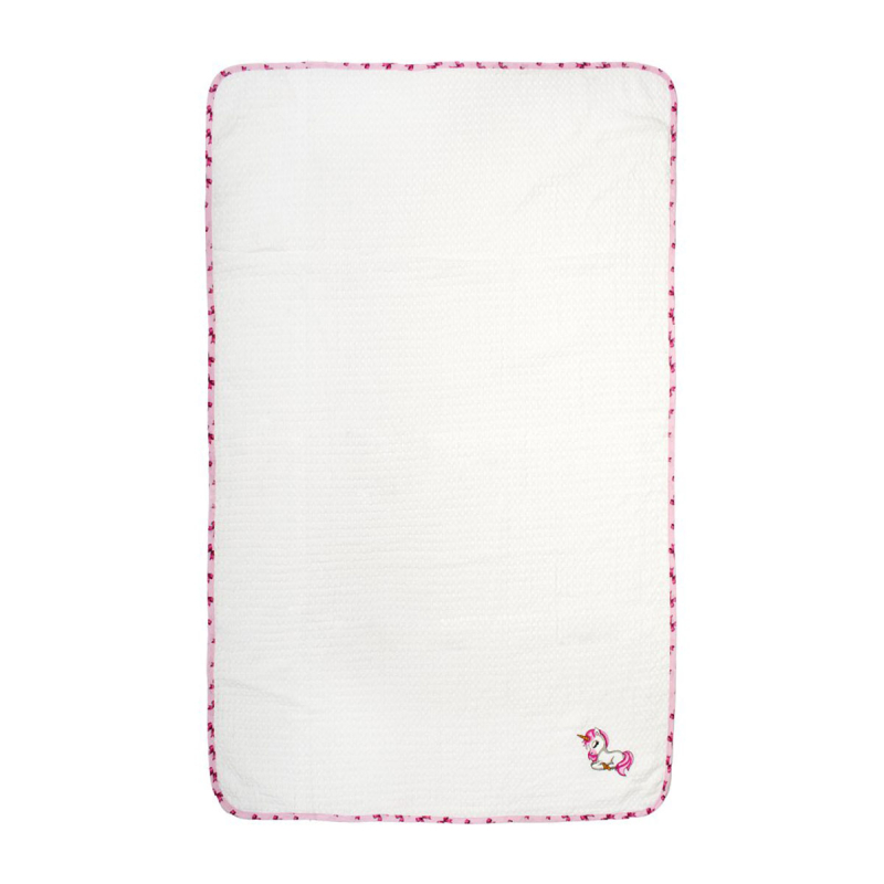 Κουβέρτα Πικέ Αγκαλιάς (80x110) Dimcol Unicorn 188 White-Pink