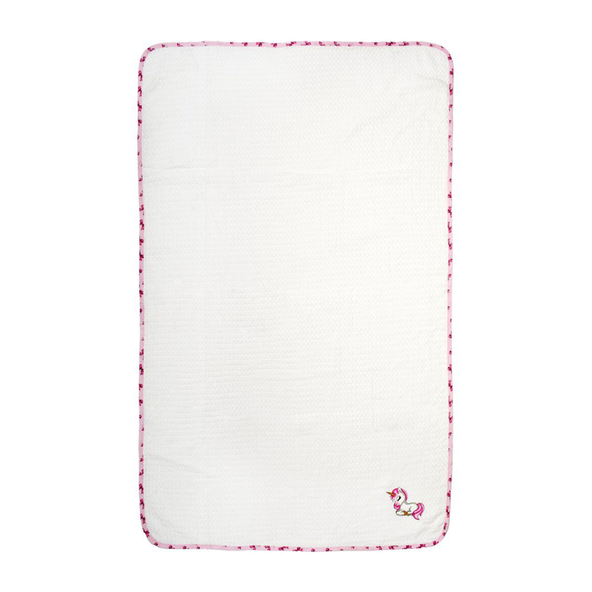 Κουβέρτα Πικέ Αγκαλιάς (80x110) Dimcol Unicorn 188 White-Pink