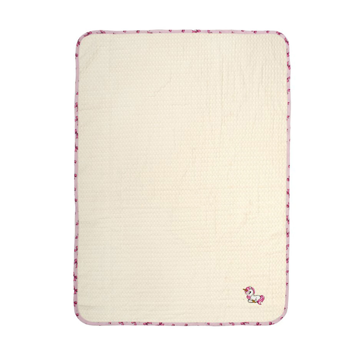 Κουβέρτα Πικέ Αγκαλιάς (80x110) Dimcol Unicorn 189 Ecru-Pink