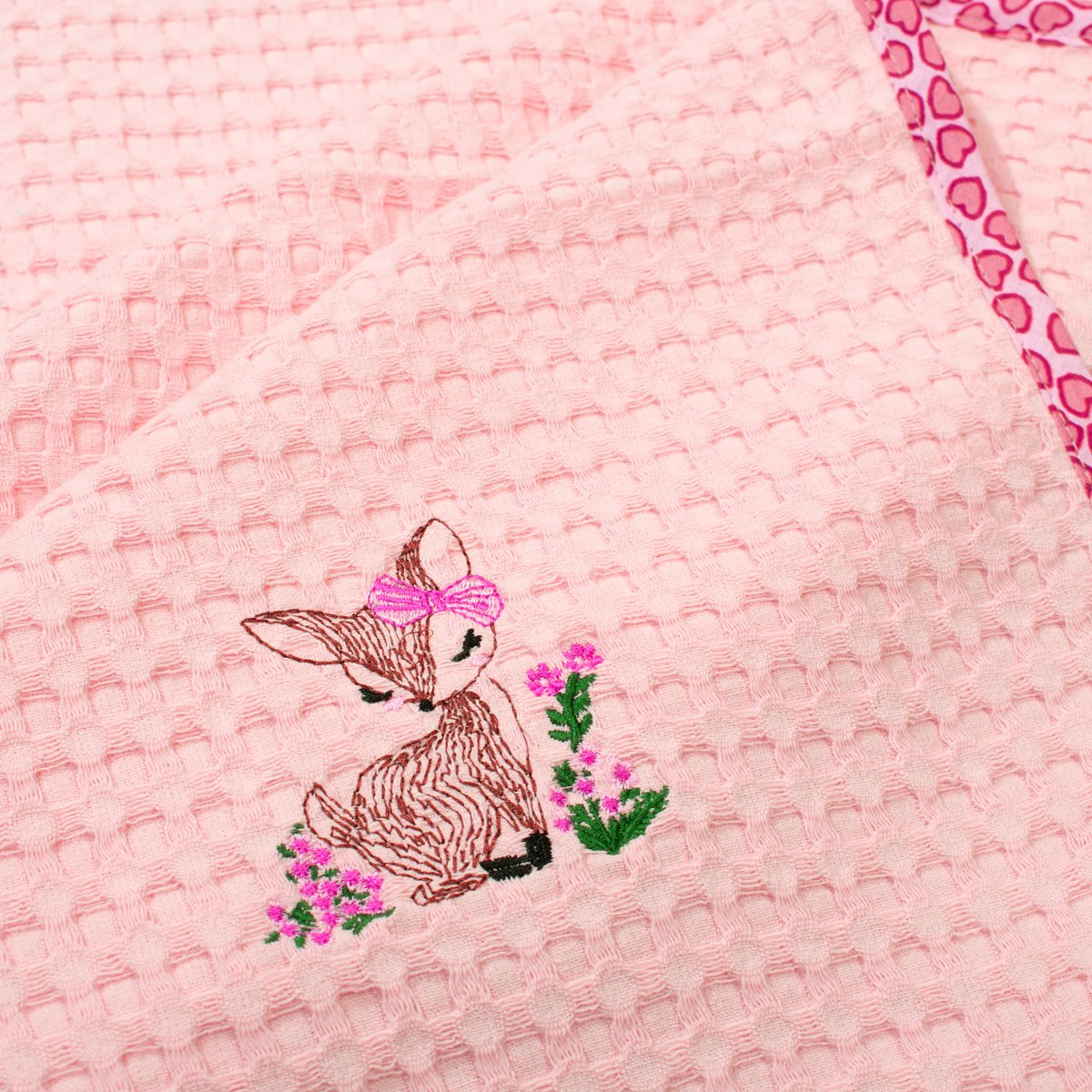 Κουβέρτα Πικέ Αγκαλιάς (80X110) Dimcol Deer 196 Pink Home Βρεφικά Προίκα Μωρού Κουβέρτες Βρεφικές Καλοκαιρινές Spitishop