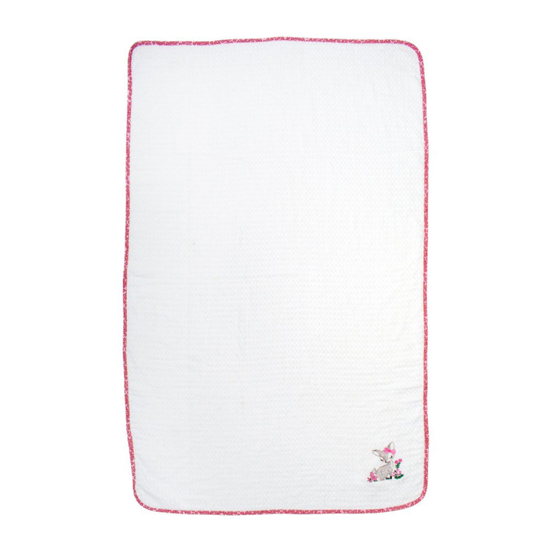 Κουβέρτα Πικέ Αγκαλιάς (80x110) Dimcol Deer 197 White-Pink
