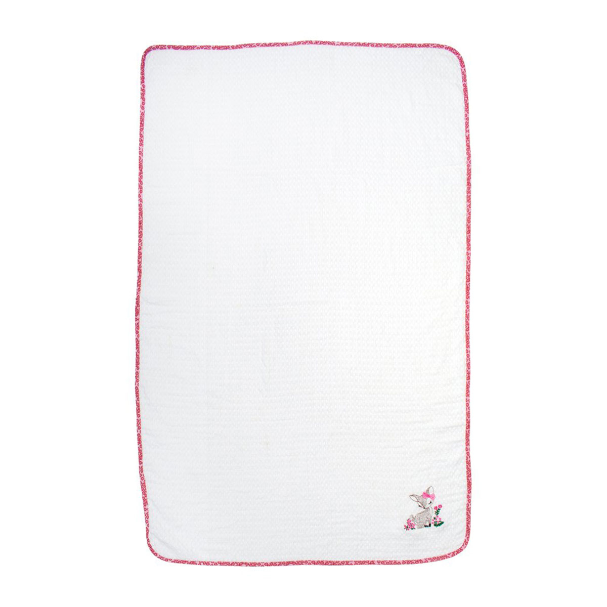 Κουβέρτα Πικέ Αγκαλιάς (80x110) Dimcol Deer 197 White-Pink