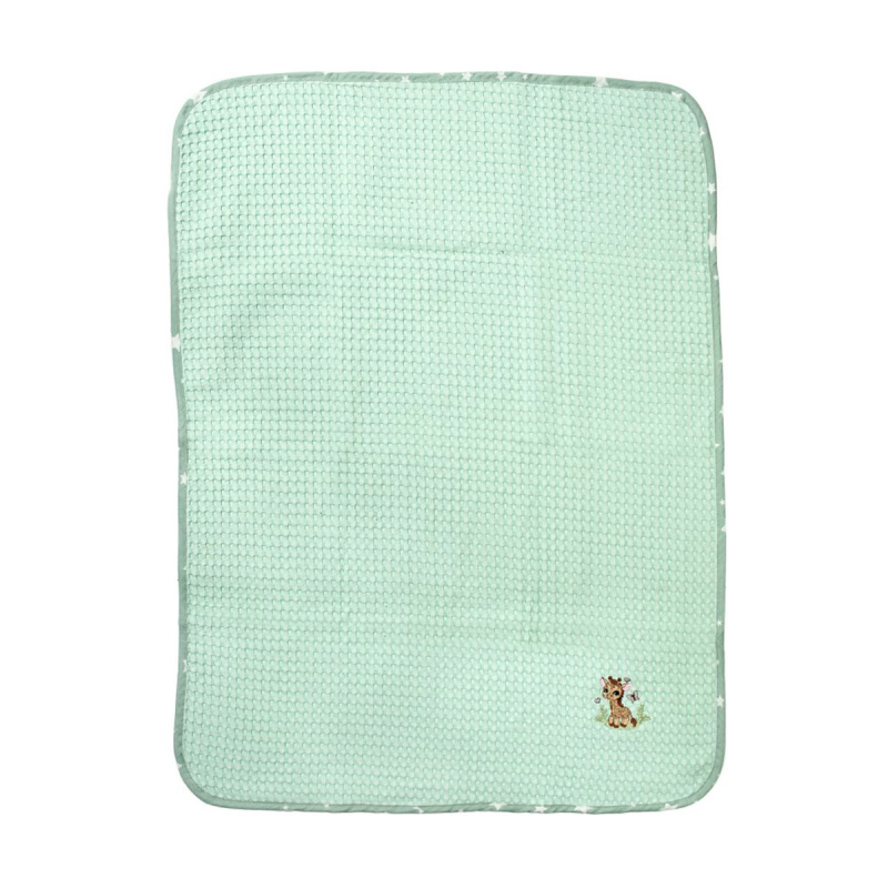 Κουβέρτα Πικέ Κούνιας (100x160) Dimcol Giraffe 174 Mint