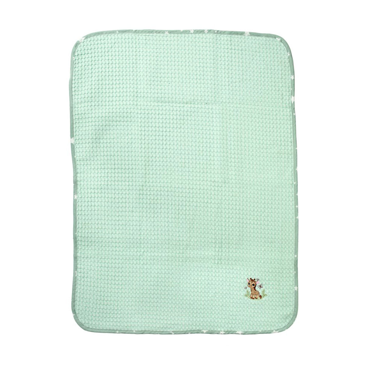 Κουβέρτα Πικέ Κούνιας (100x160) Dimcol Giraffe 174 Mint