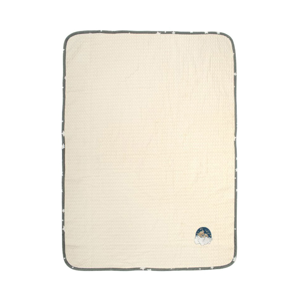 Κουβέρτα Πικέ Κούνιας (100x160) Dimcol Cloudy Bear 177 Ecru-Grey