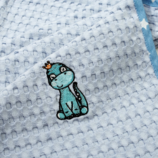 Κουβέρτα Πικέ Κούνιας (100x160) Dimcol Dinosaur 179 Sky Blue