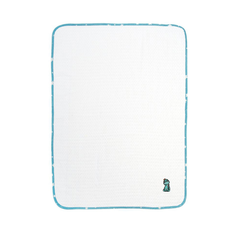 Κουβέρτα Πικέ Κούνιας (100x160) Dimcol Dinosaur 180 White-Sky Blue