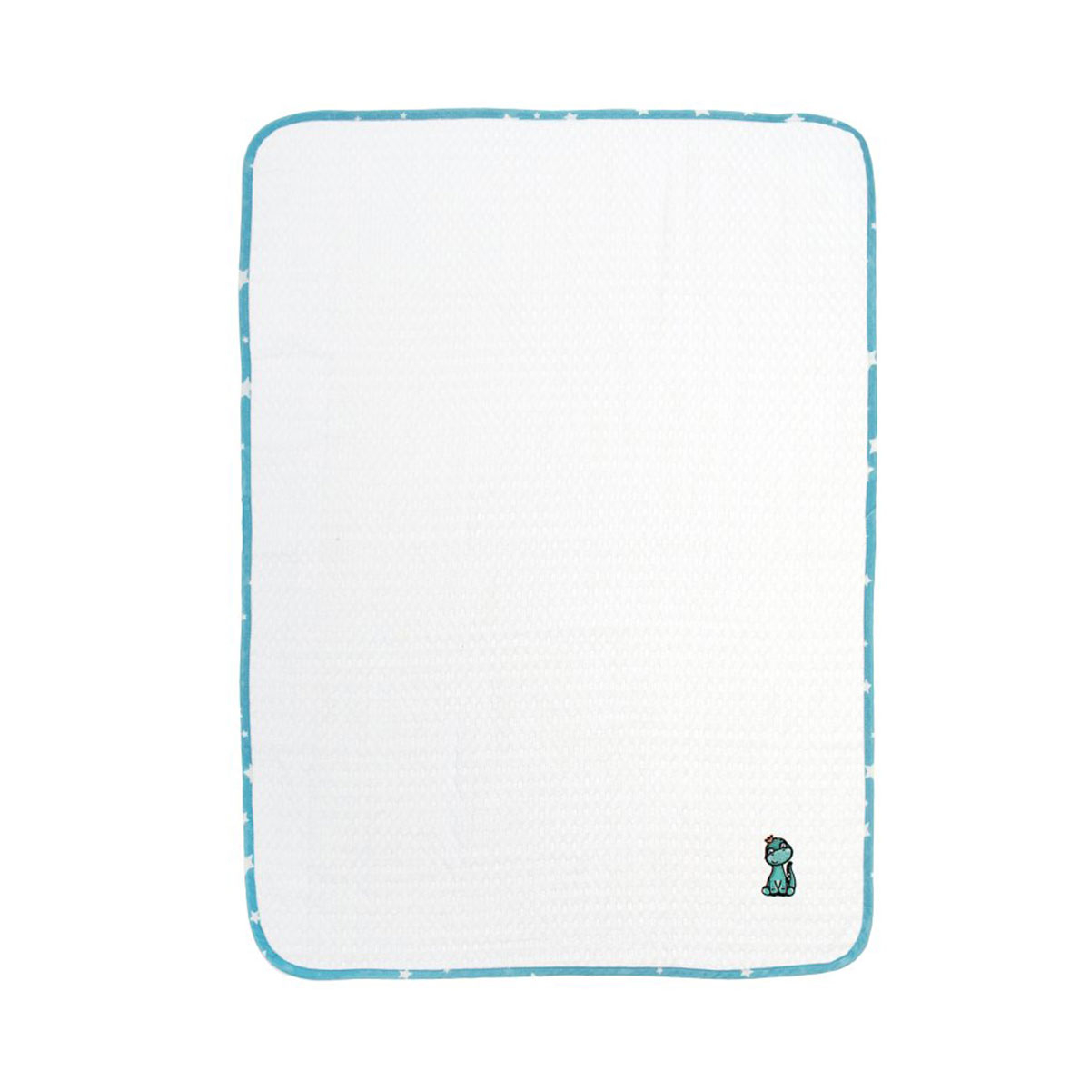 Κουβέρτα Πικέ Κούνιας (100x160) Dimcol Dinosaur 180 White-Sky Blue