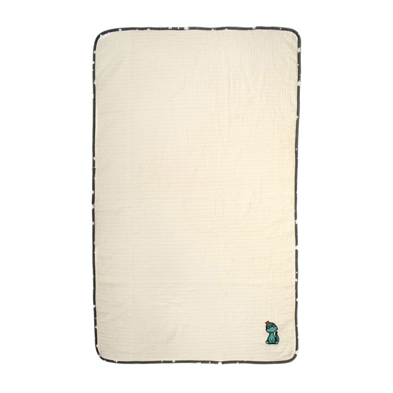 Κουβέρτα Πικέ Κούνιας (100x160) Dimcol Dinosaur 181 Ecru-Grey