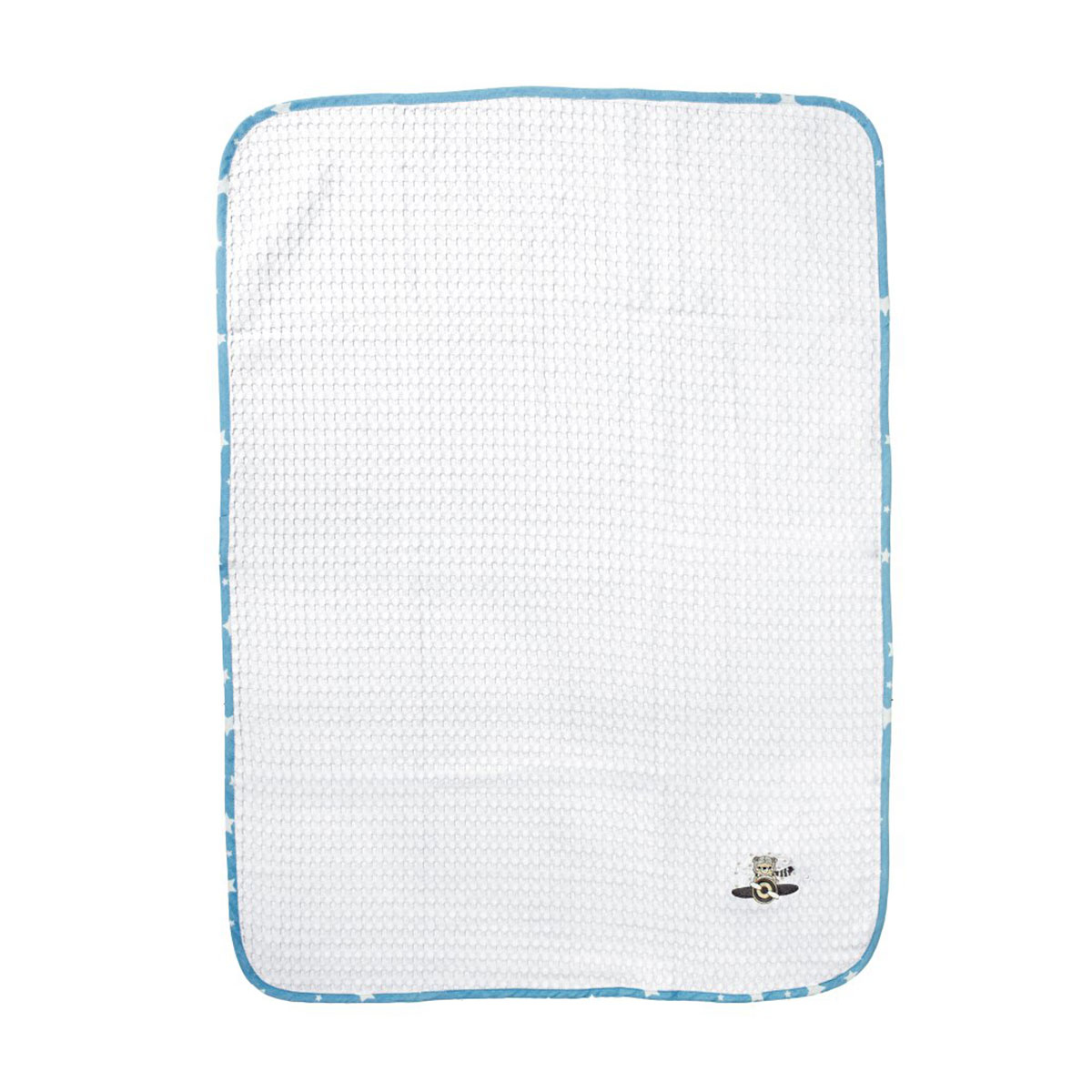 Κουβέρτα Πικέ Κούνιας (100x160) Dimcol Aviator 184 White-Sky Blue