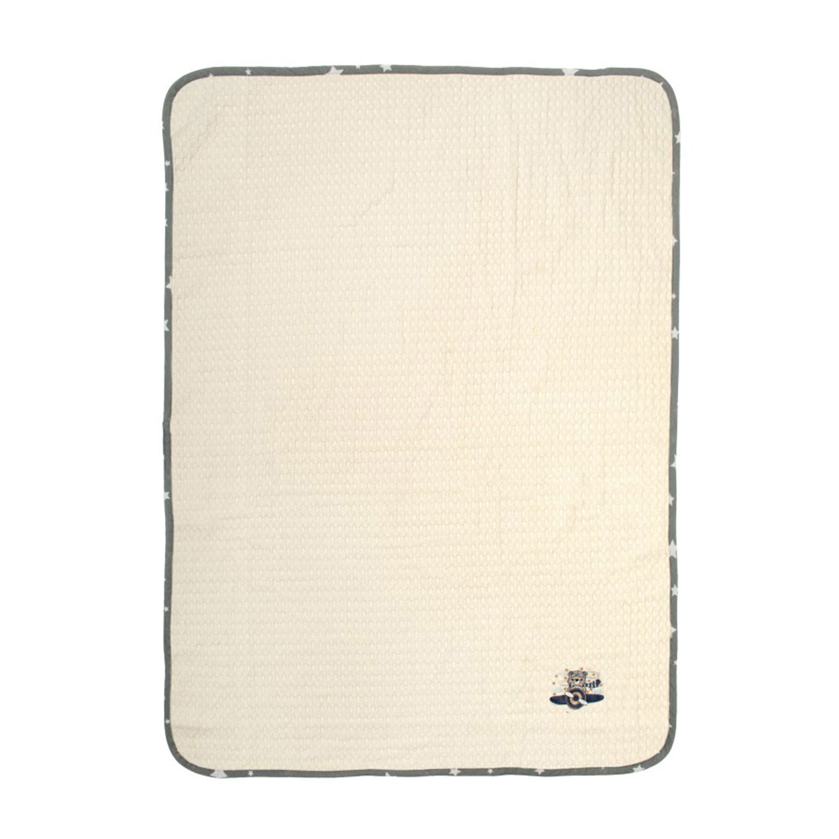 Κουβέρτα Πικέ Κούνιας (100x160) Dimcol Aviator 185 Ecru-Grey