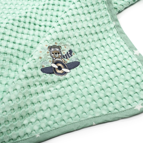 Κουβέρτα Πικέ Κούνιας (100x160) Dimcol Aviator 186 Mint