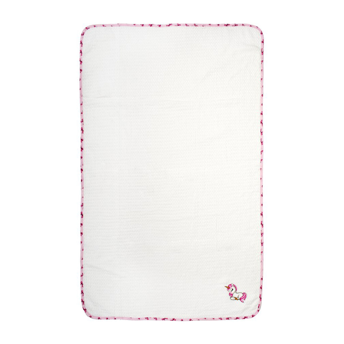 Κουβέρτα Πικέ Κούνιας (100x160) Dimcol Unicorn 188 White-Pink
