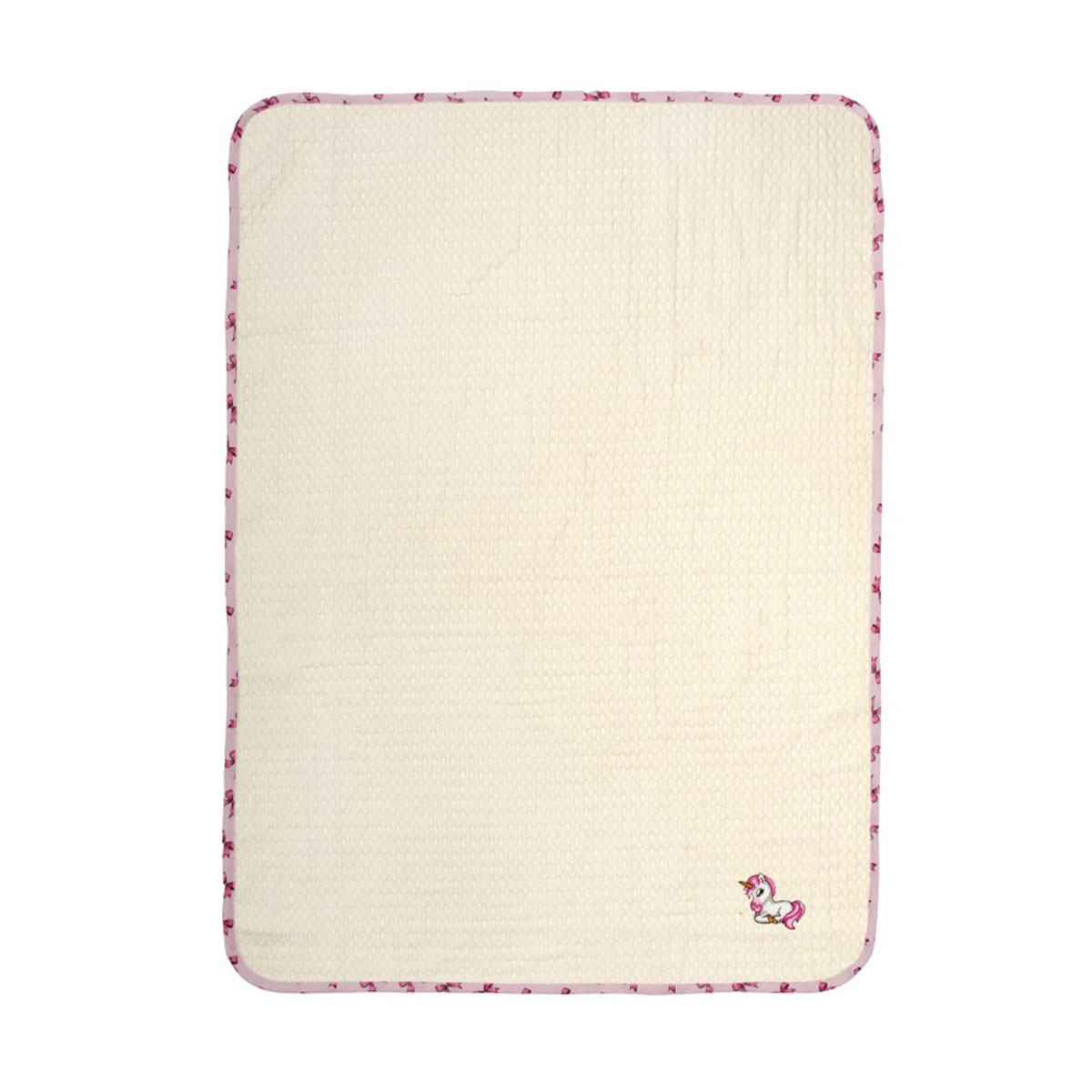 Κουβέρτα Πικέ Κούνιας (100x160) Dimcol Unicorn 189 Ecru-Pink
