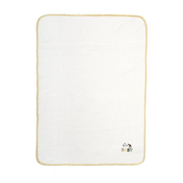 Κουβέρτα Πικέ Κούνιας (100x160) Dimcol 193 White-Yellow