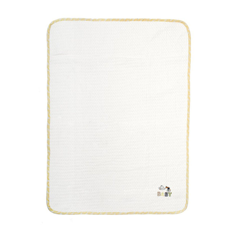 Κουβέρτα Πικέ Κούνιας (100x160) Dimcol 193 White-Yellow