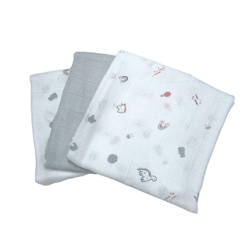 Μουσελίνες/Πάνες Αγκαλιάς (Σετ 3τμχ) Gamberritos Little Wonders Γκρι 9274G-7