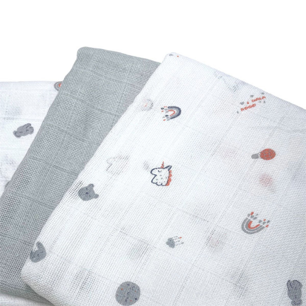 Μουσελίνες/Πάνες Αγκαλιάς (Σετ 3τμχ) Gamberritos Little Wonders Γκρι 9274G-7