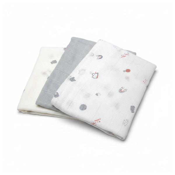 Μουσελίνες/Πάνες Αγκαλιάς (Σετ 3τμχ) Gamberritos Little Wonders Γκρι 9274G-7