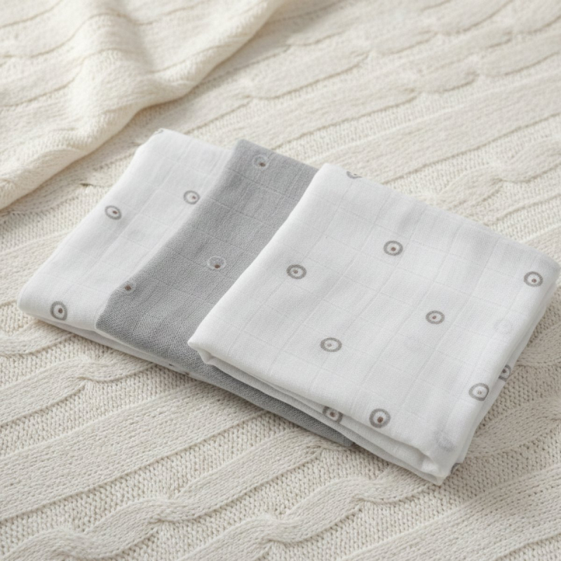 Μουσελίνες/Πάνες Αγκαλιάς (Σετ 3τμχ) Gamberritos Circles Γκρι 9274G-8