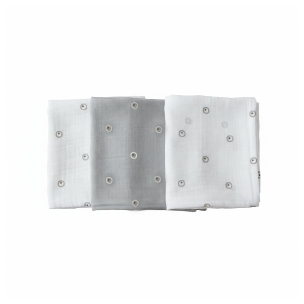 Μουσελίνες/Πάνες Αγκαλιάς (Σετ 3τμχ) Gamberritos Circles Γκρι 9274G-8