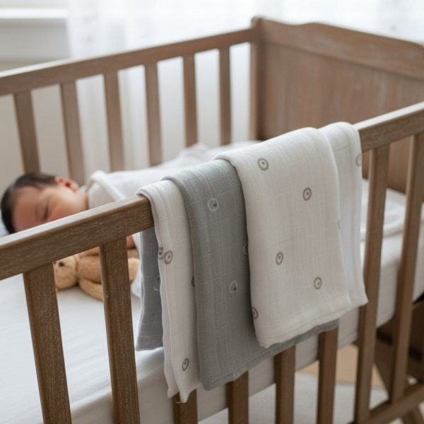 Μουσελίνες/Πάνες Αγκαλιάς (Σετ 3τμχ) Gamberritos Circles Γκρι 9274G-8