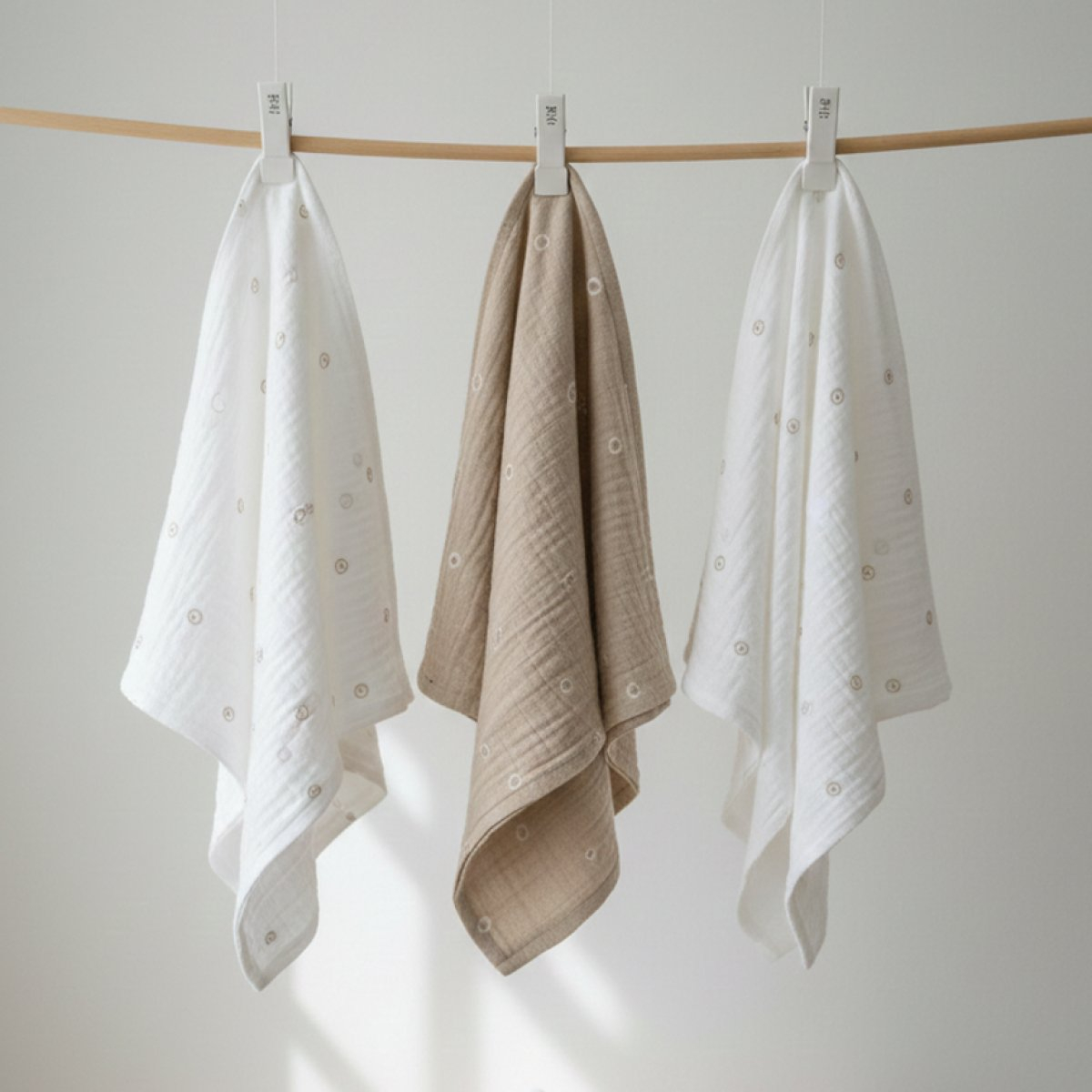 Μουσελίνες/Πάνες Αγκαλιάς (Σετ 3τμχ) Gamberritos Circles Μπεζ 9274-8