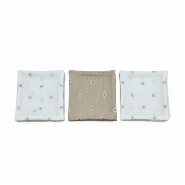Μουσελίνες/Πάνες Αγκαλιάς (Σετ 3τμχ) Gamberritos Circles Μπεζ 9274-8