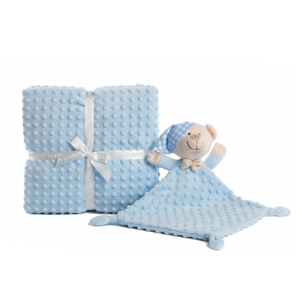 Κουβέρτα Minky Αγκαλιάς (80x110) + Πανάκι Παρηγοριάς Gamberritos Αρκουδάκι Σιέλ 10339