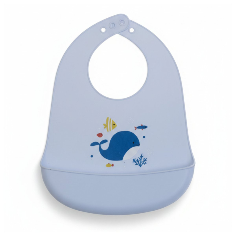 Σαλιάρα Σιλικόνης 4+ Μηνών (22x32) Gamberritos Under the Sea Σιέλ 11024-2