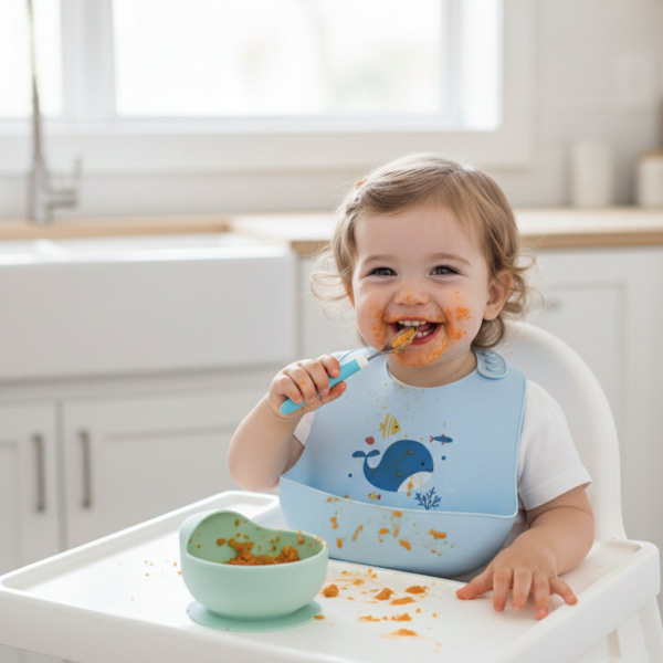 Σαλιάρα Σιλικόνης 4+ Μηνών (22x32) Gamberritos Under the Sea Σιέλ 11024-2