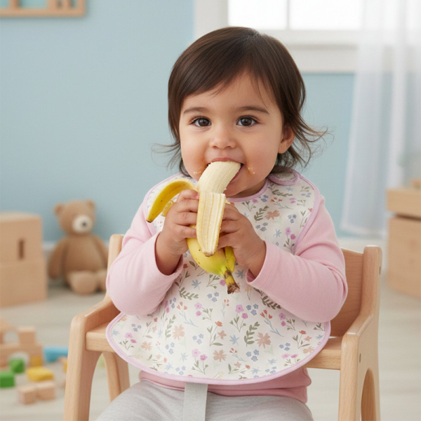 Σαλιάρα 6+ Μηνών (26x35) Gamberritos Flowers Ροζ 10985-1