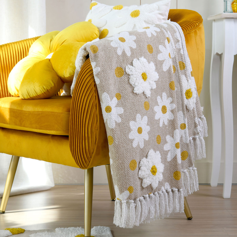 Διακοσμητικό Ριχτάρι (125x150) S-F Camille Naturel CE206013