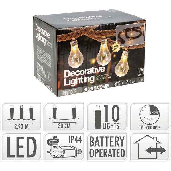 Διακοσμητική Γιρλάντα Με 10 LED Φωτάκια K-M AF5300200