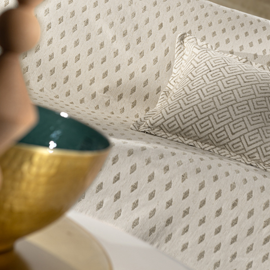 Ριχτάρι Καναπέ Διθέσιου (180X250) Guy Laroche Diamond Linen Home Λευκά Είδη Σαλονιού Ριχτάρια Spitishop
