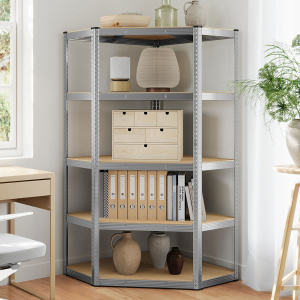 Γωνιακή Μεταλλική Ραφιέρα Δαπέδου 5 Θέσεων (70x70x180) Songmics GLR080E01V1