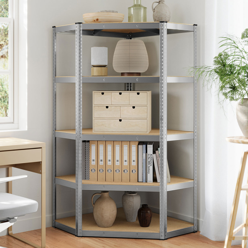 Γωνιακή Μεταλλική Ραφιέρα Δαπέδου 5 Θέσεων (70x70x180) Songmics GLR080E01V1