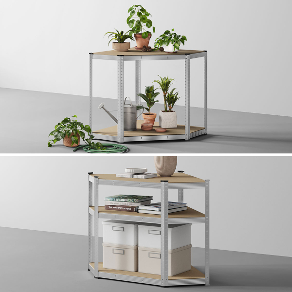 Γωνιακή Μεταλλική Ραφιέρα Δαπέδου 5 Θέσεων (70x70x180) Songmics GLR080E01V1