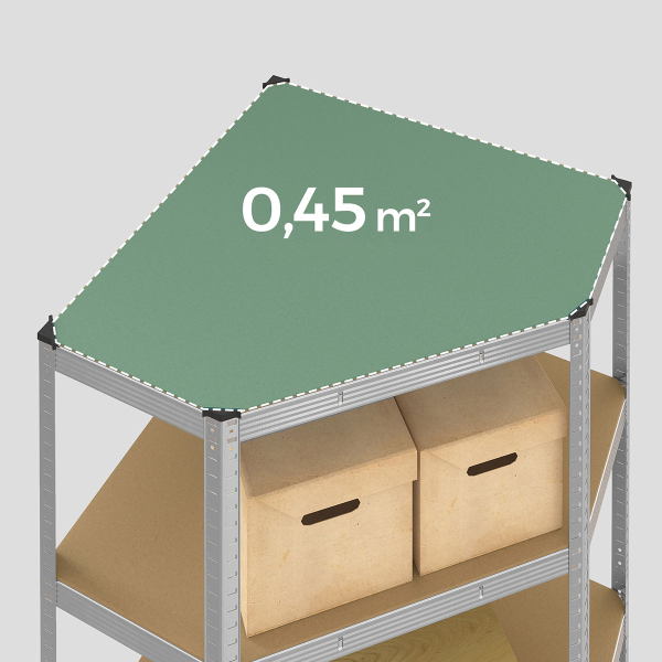 Γωνιακή Μεταλλική Ραφιέρα Δαπέδου 5 Θέσεων (70x70x180) Songmics GLR080E01V1