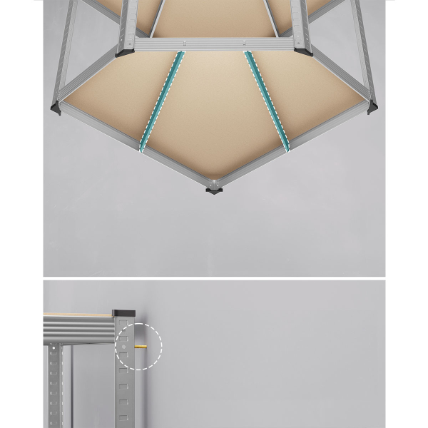 Γωνιακή Μεταλλική Ραφιέρα Δαπέδου 5 Θέσεων (70x70x180) Songmics GLR080E01V1