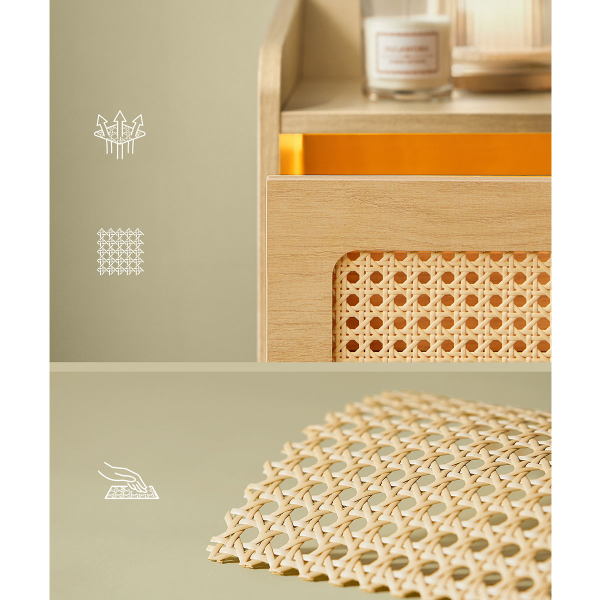 Κομοδίνο Με Ενσωματωμένες Πρίζες - USB & Led (40x35x60) Songmics LET617Y02V1