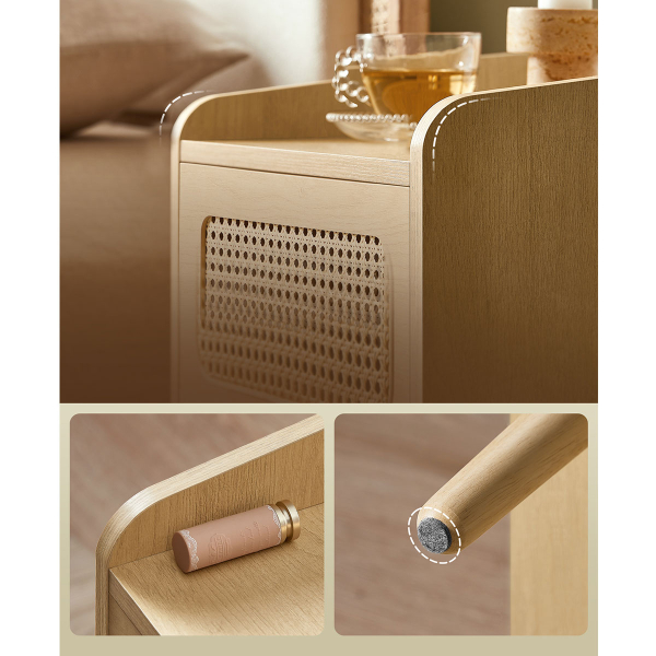 Κομοδίνο Με Ενσωματωμένες Πρίζες - USB & Led (40x35x60) Songmics LET617Y02V1