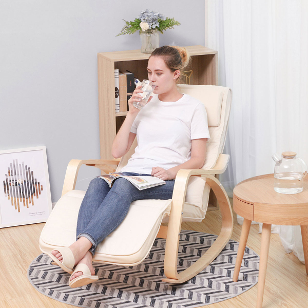 Πολυθρόνα Relax Κουνιστή (55x115x91) Songmics LYY010WZ01