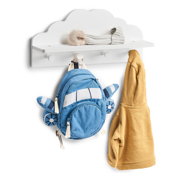 Κρεμάστρα Τοίχου 4 Θέσεων Με Ράφι (48x12x22) Z-L Cloud 13504