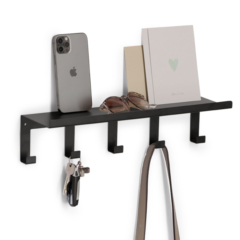 Κρεμάστρα Τοίχου 5 Θέσεων Με Ράφι (40x11x10.4) Z-L 13818