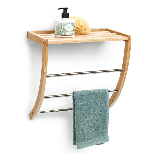 Κρεμάστρα Μπάνιου Τριπλή Για Πετσέτες Με Ράφι (38x24x40) Z-L 13595