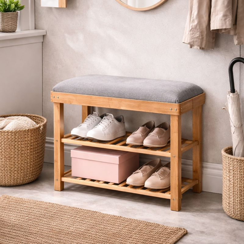 Παγκάκι Εισόδου - Παπουτσοθήκη 4 Θέσεων (60x29x50) Z-L 14235